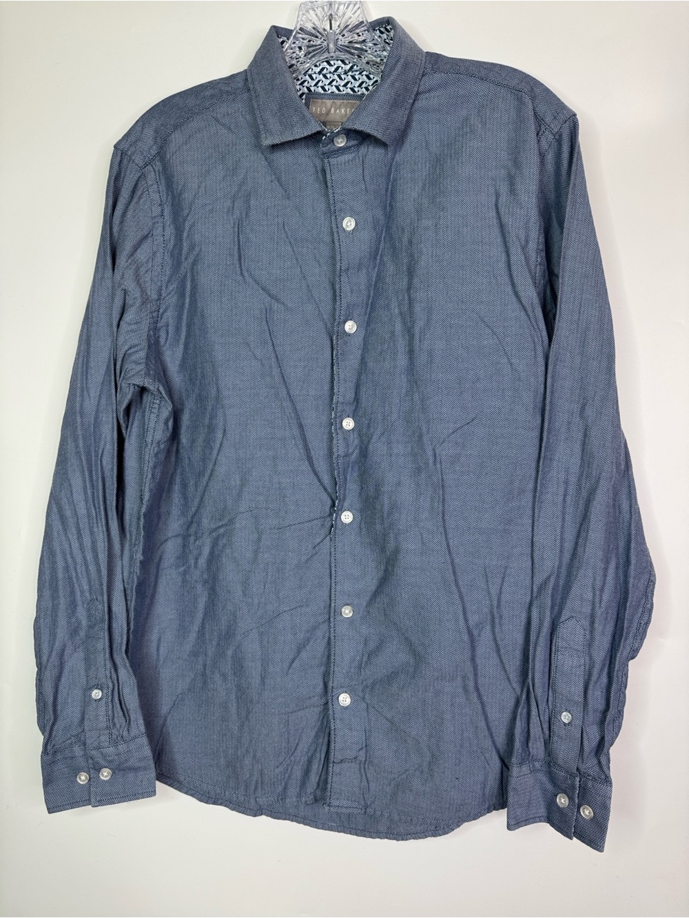 Ted Baker Blue Button Up Long Sleeve Shirt Size Medium